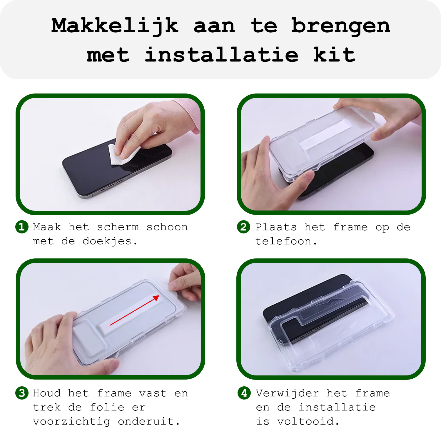 BASEY. Screenprotector Geschikt voor iPhone 16 Screenprotector Met Montage Frame Beschermglas Full Cover - Screenprotector Geschikt voor iPhone 16 Screen Protector Met Installatie Kit Full Cover