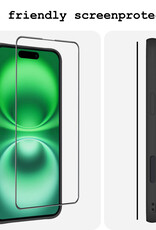 BASEY. Screenprotector Geschikt voor iPhone 16 Plus Screenprotector Met Montage Frame Beschermglas Full Cover - Screenprotector Geschikt voor iPhone 16 Plus Screen Protector Met Installatie Kit Full Cover