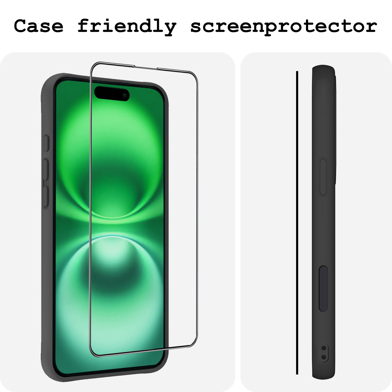 BASEY. Screenprotector Geschikt voor iPhone 16 Plus Screenprotector Met Montage Frame Beschermglas Full Cover - Screenprotector Geschikt voor iPhone 16 Plus Screen Protector Met Installatie Kit Full Cover