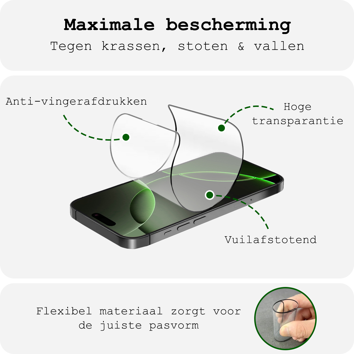 BASEY. Screenprotector Geschikt voor iPhone 16 Pro Screenprotector Met Montage Frame Beschermglas Full Cover - Screenprotector Geschikt voor iPhone 16 Pro Screen Protector Met Installatie Kit Full Cover - 3 Stuks