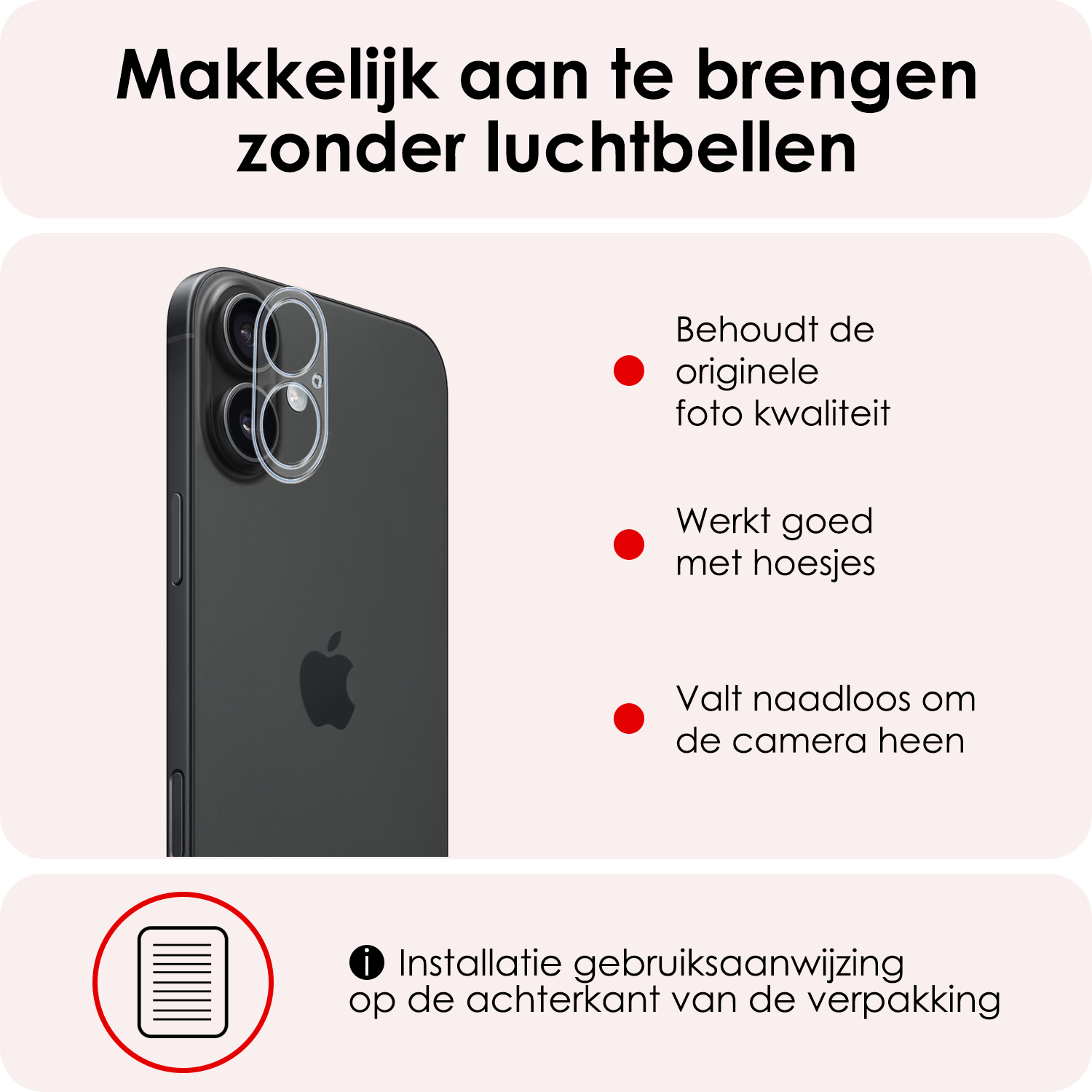 NoXx Screenprotector Geschikt voor iPhone 16 Plus Camera Screenprotector Gehard Glas - Screenprotector Geschikt voor iPhone 16 Plus Screenprotector Camera Tempered Glass