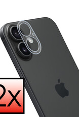 NoXx Screenprotector Geschikt voor iPhone 16 Plus Camera Screenprotector Gehard Glas - Screenprotector Geschikt voor iPhone 16 Plus Screenprotector Camera Tempered Glass - 2x