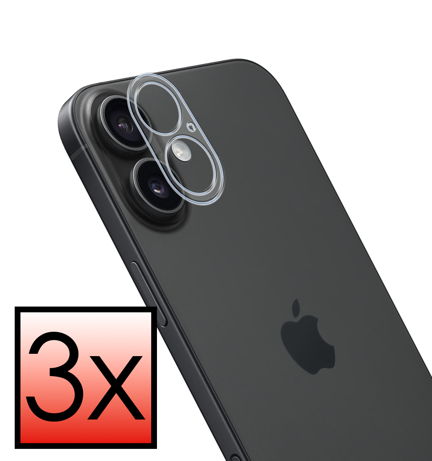 NoXx Screenprotector Geschikt voor iPhone 16 Plus Camera Screenprotector Gehard Glas - Screenprotector Geschikt voor iPhone 16 Plus Screenprotector Camera Tempered Glass - 3x