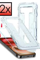 NoXx Screenprotector Geschikt voor iPhone 16 Screenprotector Met Montage Frame Hybrid Flexibel Glass Full Cover - 2x