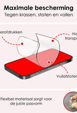 NoXx Screenprotector Geschikt voor iPhone 16 Screenprotector Met Montage Frame Hybrid Flexibel Glass Full Cover - 2x