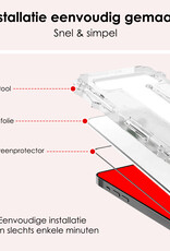 NoXx Screenprotector Geschikt voor iPhone 16 Screenprotector Met Montage Frame Hybrid Flexibel Glass Full Cover - 3x