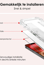 NoXx Screenprotector Geschikt voor iPhone 16 Plus Screenprotector Met Montage Frame Hybrid Flexibel Glass Full Cover