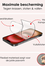 NoXx Screenprotector Geschikt voor iPhone 16 Plus Screenprotector Met Montage Frame Hybrid Flexibel Glass Full Cover
