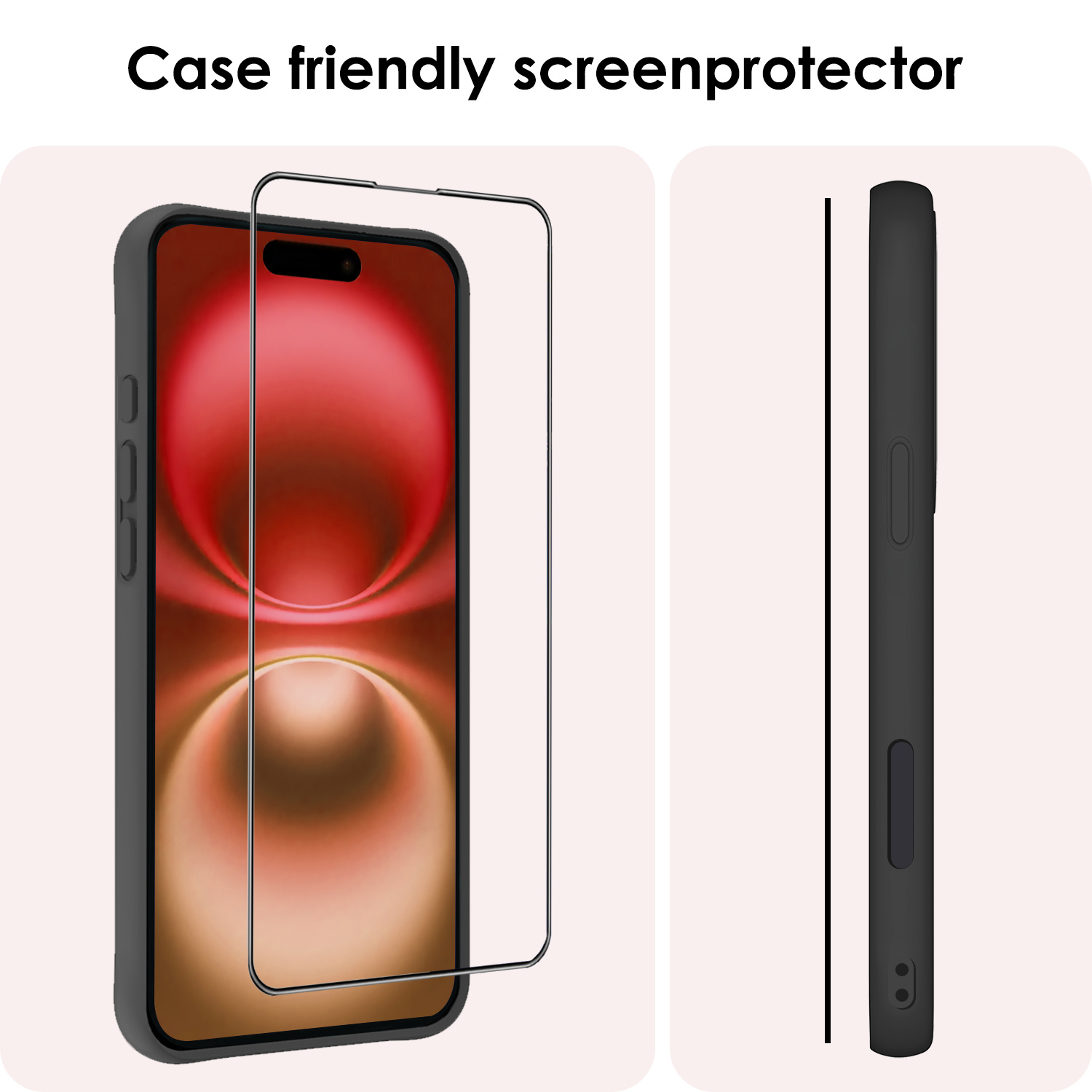 NoXx Screenprotector Geschikt voor iPhone 16 Plus Screenprotector Met Montage Frame Hybrid Flexibel Glass Full Cover