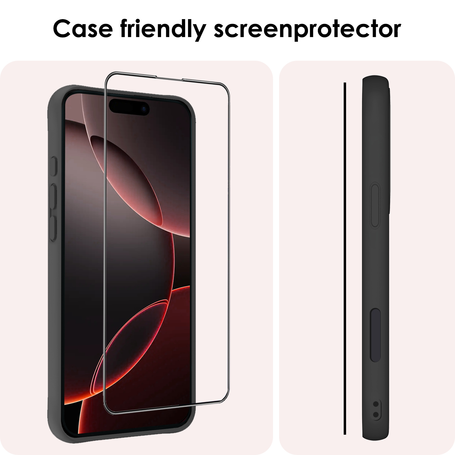 NoXx Screenprotector Geschikt voor iPhone 16 Pro Screenprotector Met Montage Frame Hybrid Flexibel Glass Full Cover