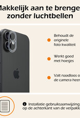 Nomfy Screenprotector - Geschikt voor iPhone 16 Plus Camera Screen Protector Beschermglas - Screenprotector Geschikt voor iPhone 16 Plus Camera Screenprotector Tempered Glass