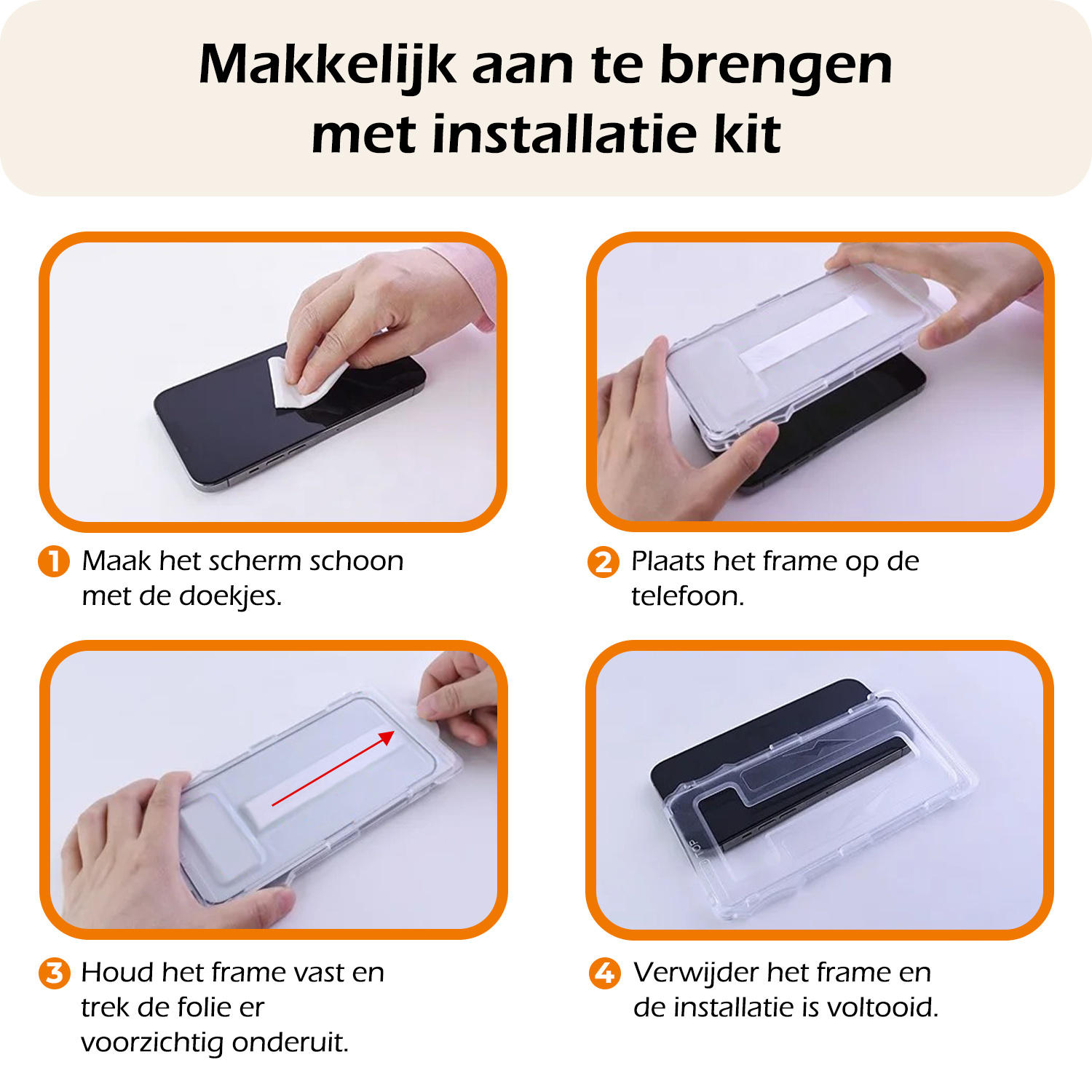 Nomfy Screenprotector - Geschikt voor iPhone 16 Pro Screenprotector Met Installatie Kit Bescherm Glas - Screenprotector Geschikt voor iPhone 16 Pro Screen Protector Met Montage Frame Flexibel Glas Full Cover