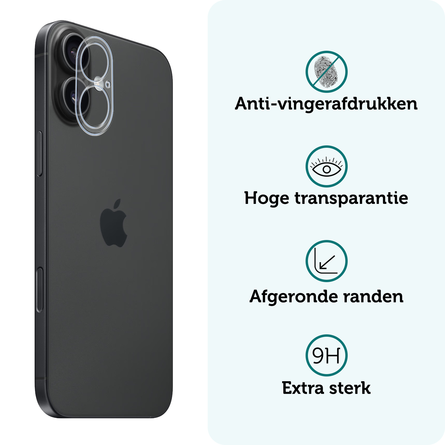 Forterra Camera Bescherming Geschikt voor iPhone 16 Plus Camera Protector Glas - Lens Protector Geschikt voor iPhone 16 Plus Screenprotector Camera Protector Gehard Glas - 2 PACK