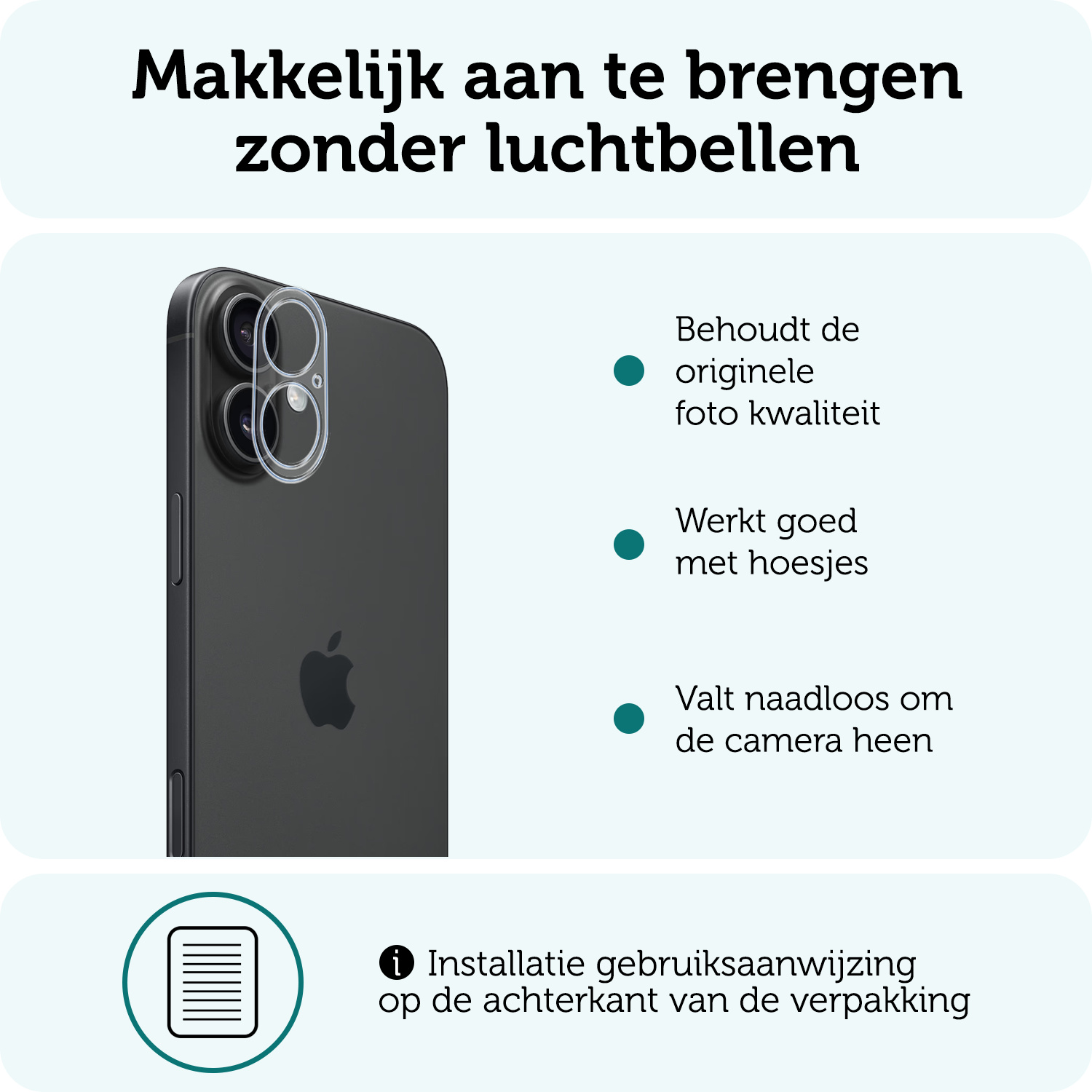 Forterra Camera Bescherming Geschikt voor iPhone 16 Plus Camera Protector Glas - Lens Protector Geschikt voor iPhone 16 Plus Screenprotector Camera Protector Gehard Glas - 3 PACK