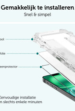 Forterra Screenprotector Geschikt voor iPhone 16 Plus Screenprotector Met Installatie Kit Flexibel Hybrid Full Cover - Screen Protector Geschikt voor iPhone 16 Plus Screenprotector Met Montage Frame Buigbaar Glas