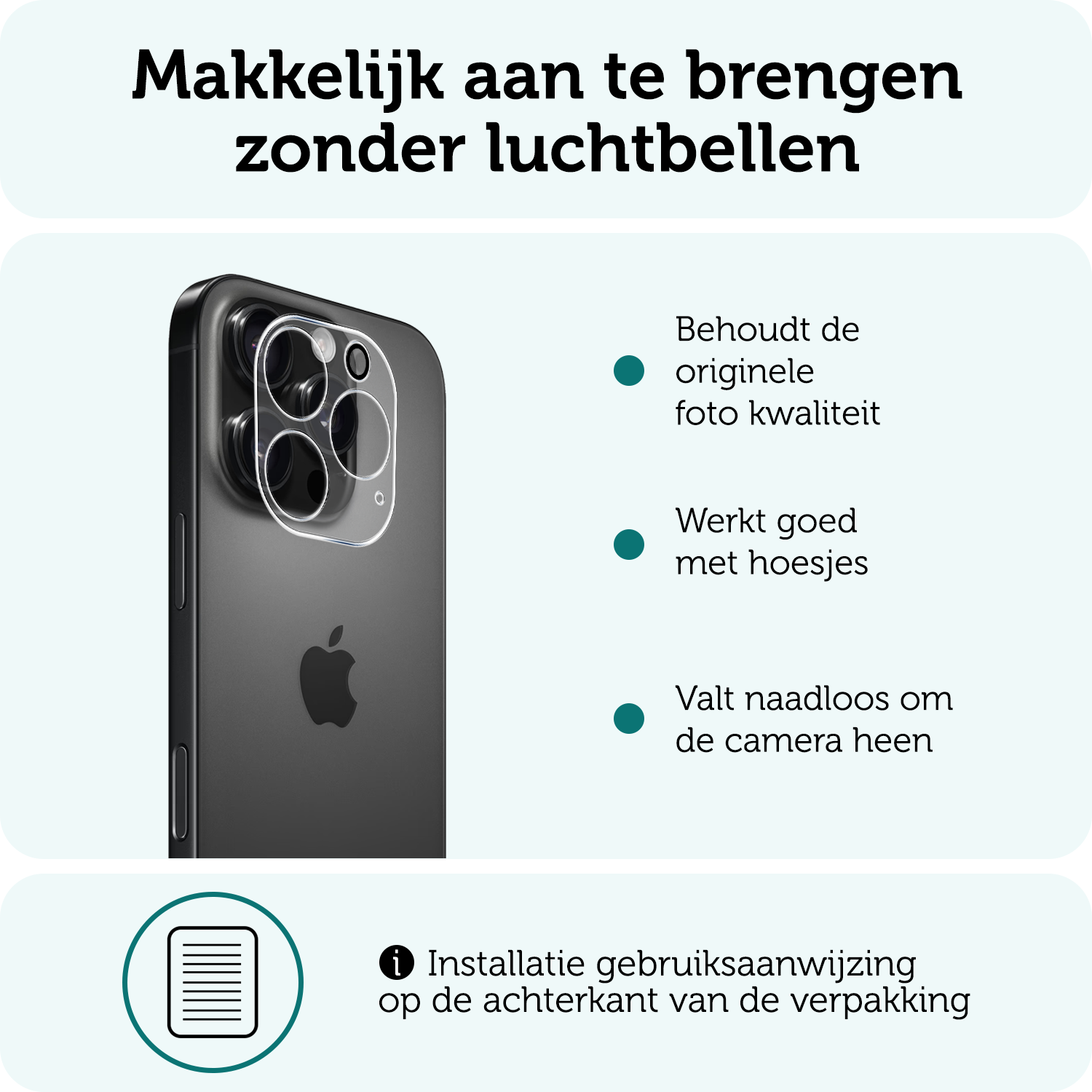 Forterra Camera Bescherming Geschikt voor iPhone 16 Pro Camera Protector Glas - Lens Protector Geschikt voor iPhone 16 Pro Screenprotector Camera Protector Gehard Glas