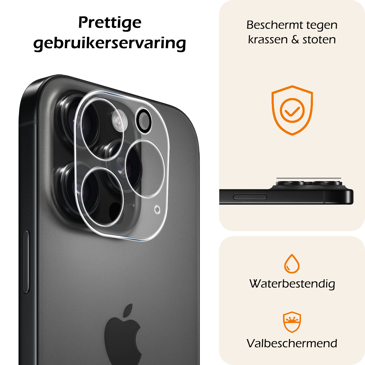 Nomfy Screenprotector - Geschikt voor iPhone 16 Pro Max Camera Screen Protector Beschermglas - Screenprotector Geschikt voor iPhone 16 Pro Max Camera Screenprotector Tempered Glass - 3 PACK