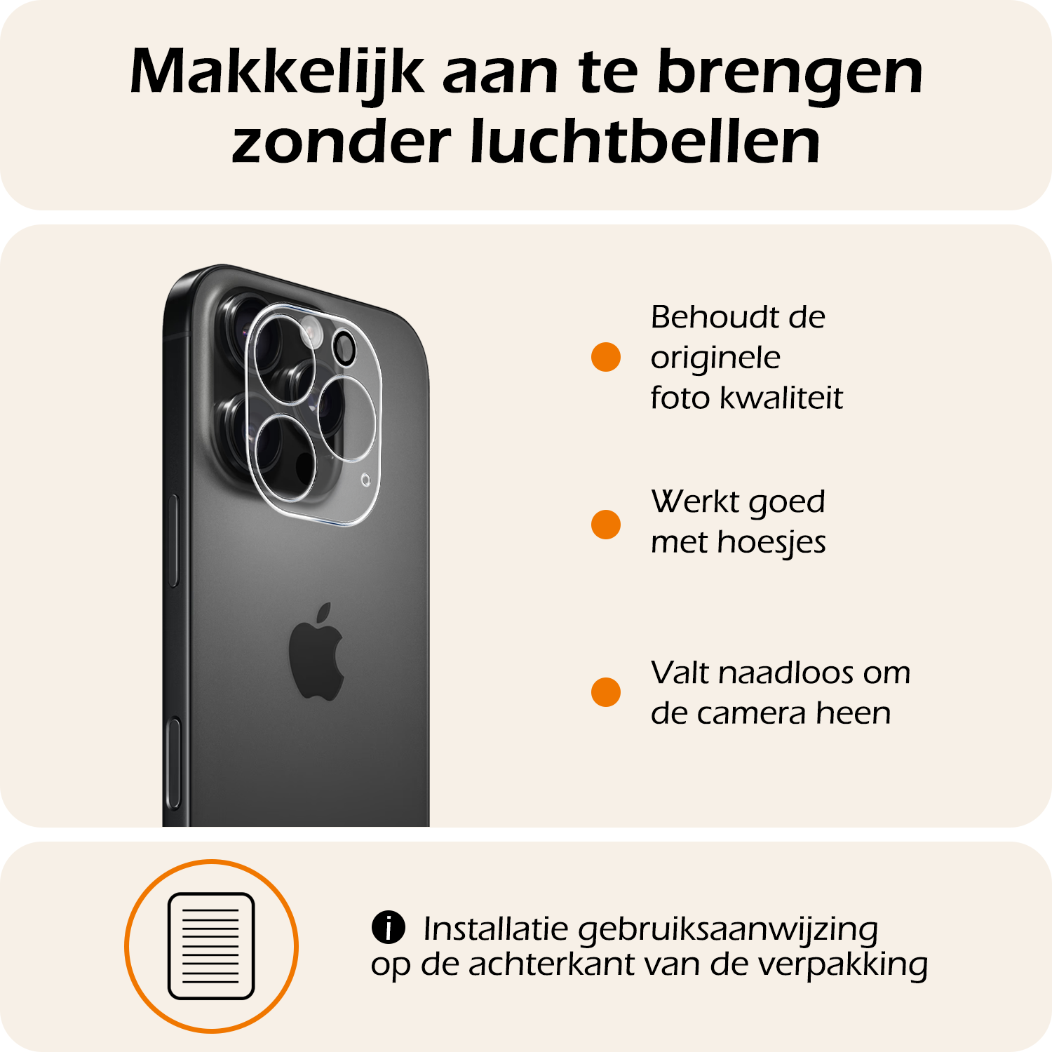 Nomfy Screenprotector - Geschikt voor iPhone 16 Pro Camera Screen Protector Beschermglas - Screenprotector Geschikt voor iPhone 16 Pro Camera Screenprotector Tempered Glass - 2 PACK