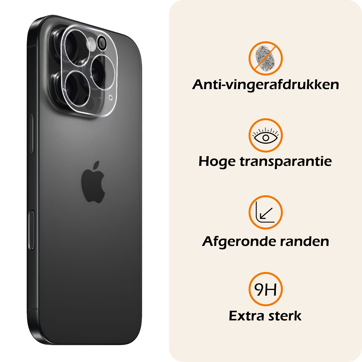 Nomfy Screenprotector - Geschikt voor iPhone 16 Pro Camera Screen Protector Beschermglas - Screenprotector Geschikt voor iPhone 16 Pro Camera Screenprotector Tempered Glass