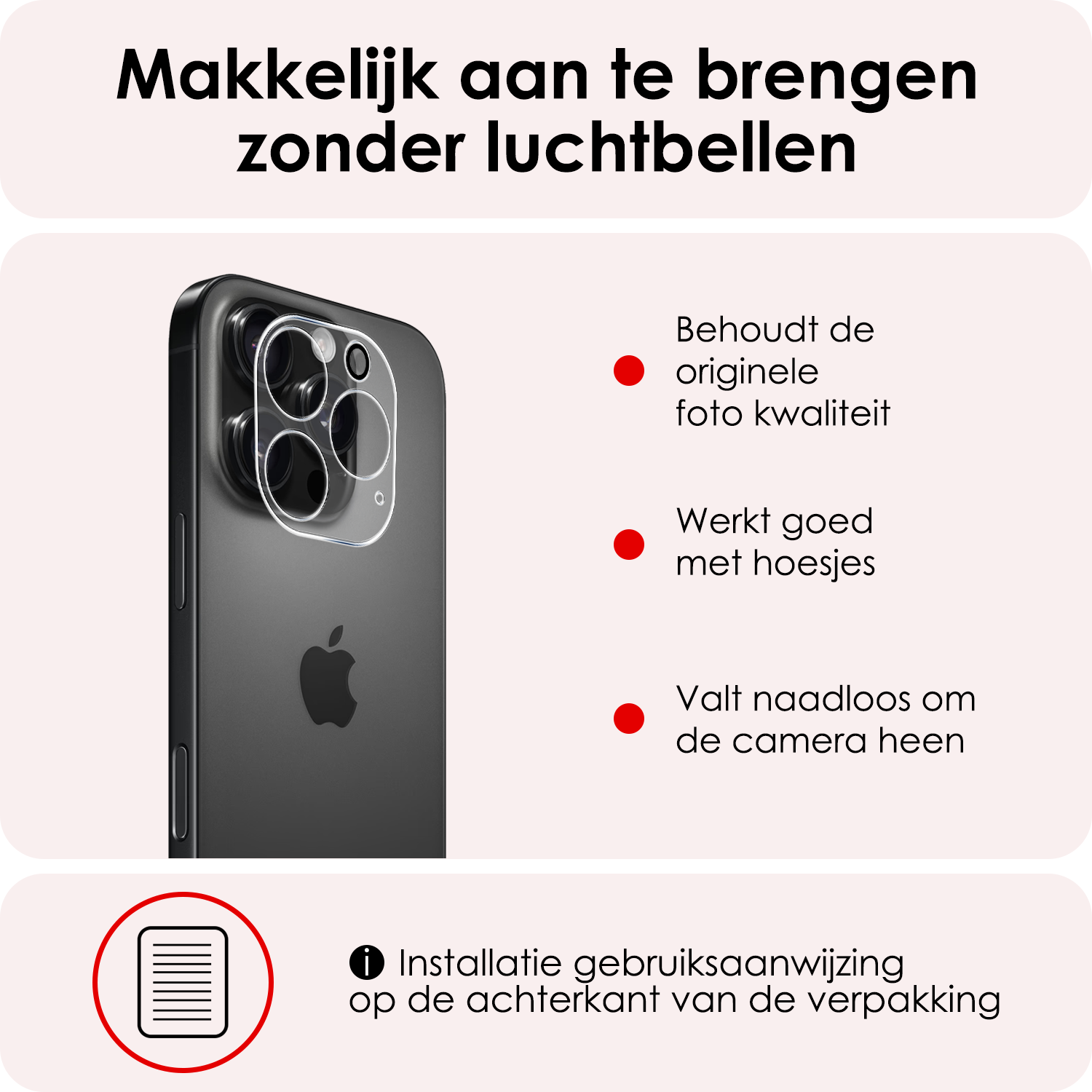 NoXx Screenprotector Geschikt voor iPhone 16 Pro Max Camera Screenprotector Gehard Glas - Screenprotector Geschikt voor iPhone 16 Pro Max Screenprotector Camera Tempered Glass - 3x