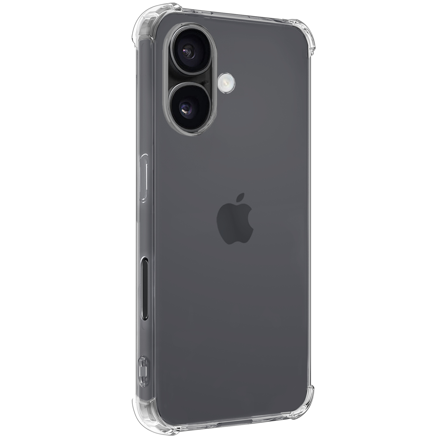 BASEY. Hoes Geschikt voor iPhone 16 Hoesje Shock Proof Case Hoes Siliconen Met 2x Screenprotector - Hoesje Geschikt voor iPhone 16 Hoes Cover Shockproof - Transparant