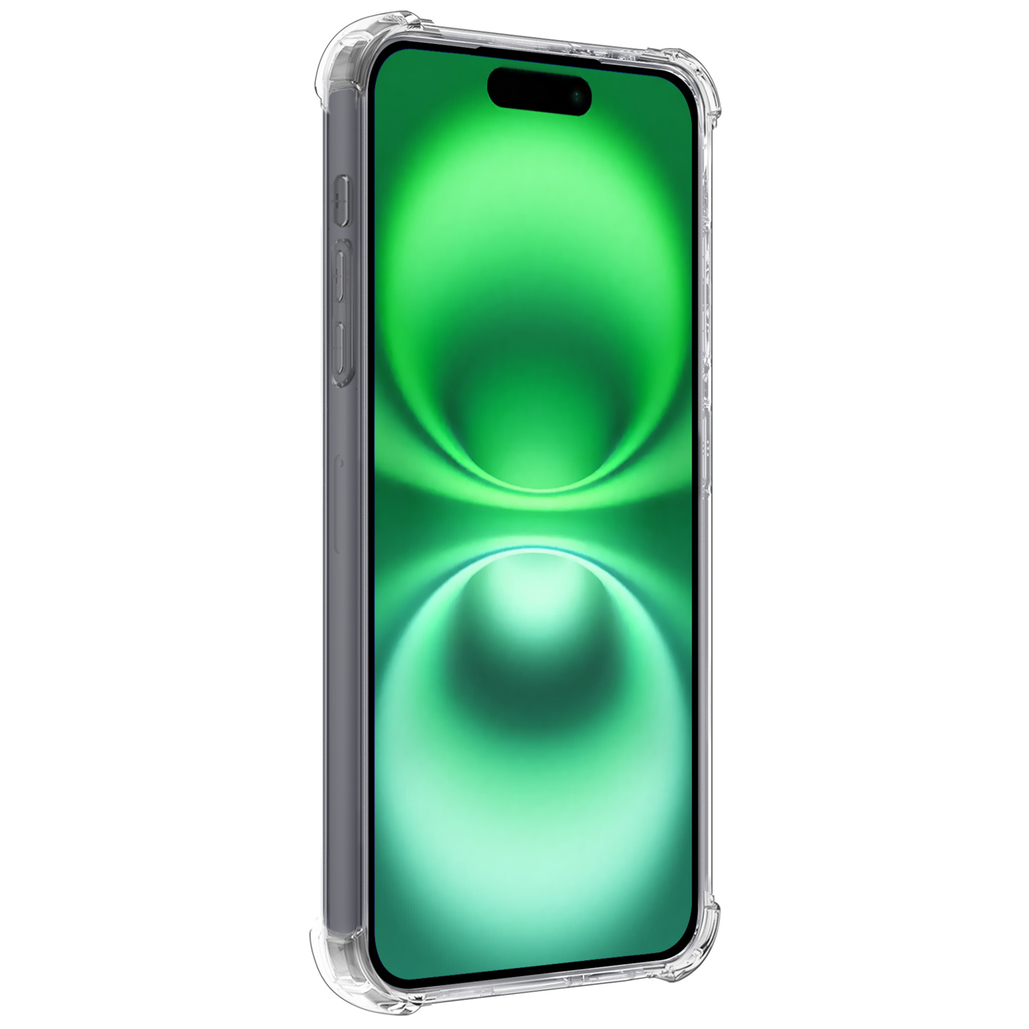 BASEY. Hoes Geschikt voor iPhone 16 Hoesje Shock Proof Case Hoes Siliconen Met 2x Screenprotector - Hoesje Geschikt voor iPhone 16 Hoes Cover Shockproof - Transparant