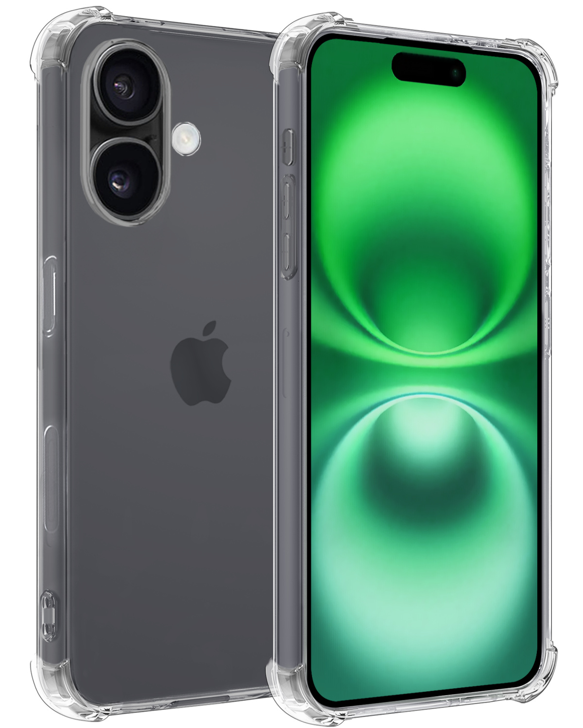 BASEY. Hoes Geschikt voor iPhone 16 Plus Hoesje Shock Proof Case Hoes Siliconen - Hoesje Geschikt voor iPhone 16 Plus Hoes Cover Shockproof - Transparant