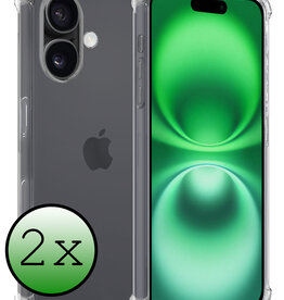 BASEY. BASEY. iPhone 16 Plus Hoesje Shockproof - Transparant - 2 PACK