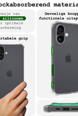 BASEY. Hoes Geschikt voor iPhone 16 Plus Hoesje Shock Proof Case Hoes Siliconen - Hoesje Geschikt voor iPhone 16 Plus Hoes Cover Shockproof - Transparant - 2 Stuks