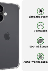 BASEY. Hoes Geschikt voor iPhone 16 Plus Hoesje Shock Proof Case Hoes Siliconen Met Screenprotector - Hoesje Geschikt voor iPhone 16 Plus Hoes Cover Shockproof - Transparant