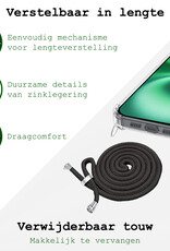BASEY. Hoes Geschikt voor iPhone 16 Plus Hoesje Shock Proof Case Met Koord Shock Hoes Met Koord - Hoesje Geschikt voor iPhone 16 Plus Hoes Cover Met Koord - Transparant