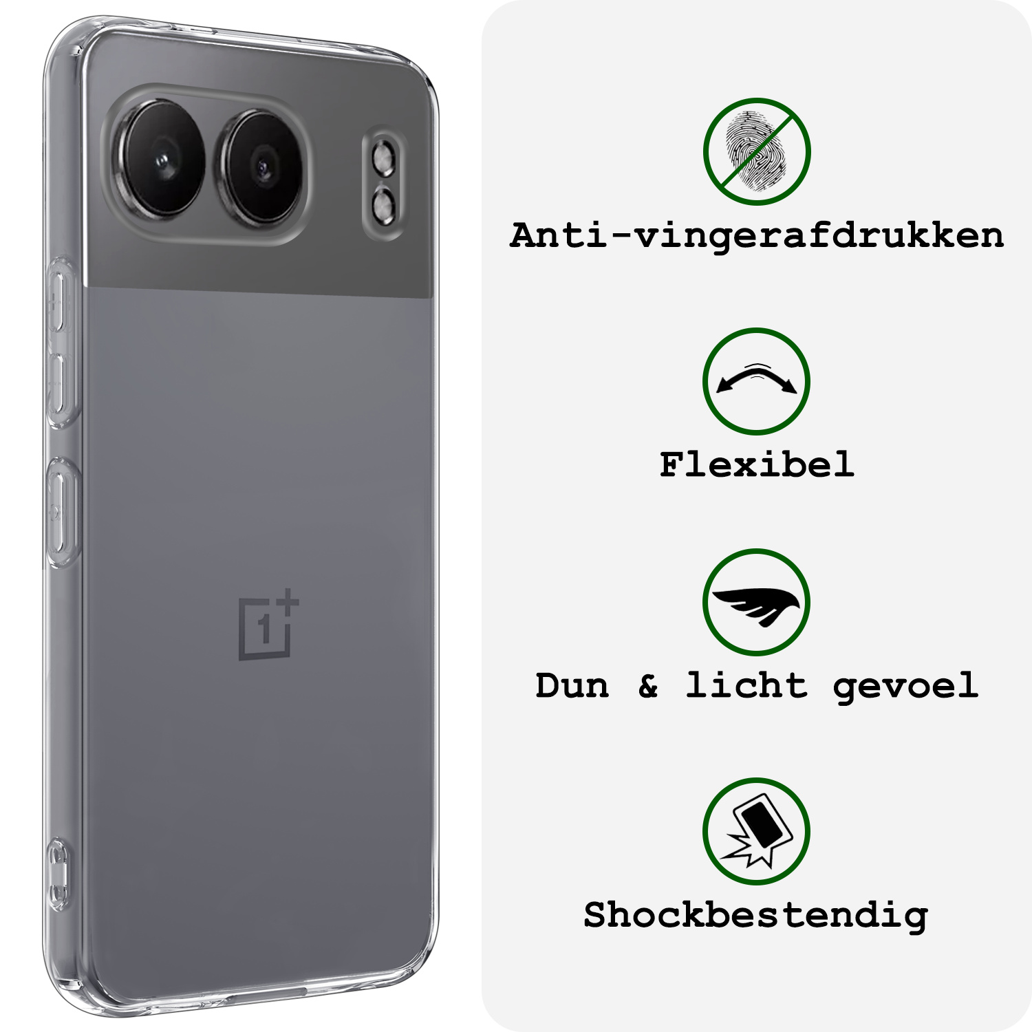 BASEY. Hoes Geschikt voor iPhone 16 Hoesje Siliconen Back Cover Case Met 2x Screenprotector - Hoesje Geschikt voor iPhone 16 Hoes Cover Hoesje - Transparant