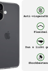 BASEY. Hoes Geschikt voor iPhone 16 Plus Hoesje Siliconen Back Cover Case - Hoesje Geschikt voor iPhone 16 Plus Hoes Cover Hoesje - Transparant