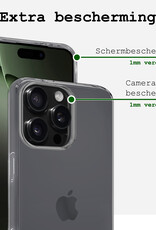 BASEY. Hoes Geschikt voor iPhone 16 Pro Hoesje Siliconen Back Cover Case Met Screenprotector - Hoesje Geschikt voor iPhone 16 Pro Hoes Cover Hoesje - Transparant