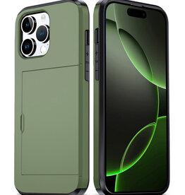 BASEY. BASEY. iPhone 16 Pro Hoesje Pashouder Hard - Donker Groen