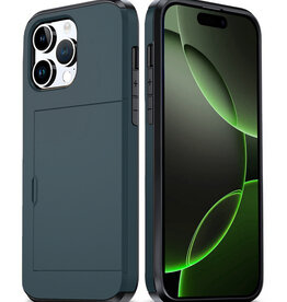 BASEY. BASEY. iPhone 16 Pro Max Hoesje Pashouder Hard - Donker Blauw