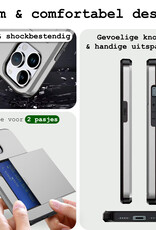 BASEY. Hoes Geschikt voor iPhone 16 Pro Max Hoesje Hard Case Met Pas Houder - Hoesje Geschikt voor iPhone 16 Pro Max Hoes Shockproof Hard Cover Met Kaarthouder - Grijs