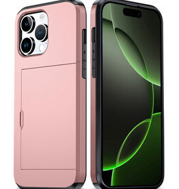BASEY. BASEY. iPhone 16 Pro Max Hoesje Pashouder Hard - Rosé Goud