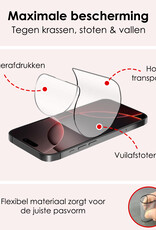 NoXx Screenprotector Geschikt voor iPhone 16 Pro Max Screenprotector Met Montage Frame Hybrid Flexibel Glass Full Cover - 2x