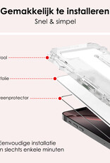 NoXx Screenprotector Geschikt voor iPhone 16 Pro Max Screenprotector Met Montage Frame Hybrid Flexibel Glass Full Cover - 3x