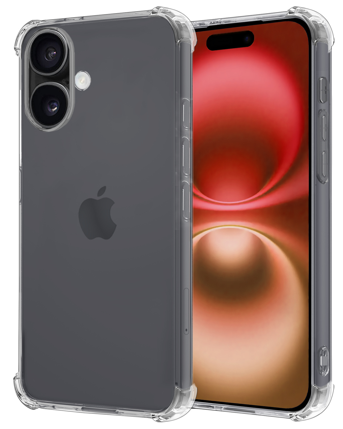 NoXx Hoes Geschikt voor iPhone 16 Hoesje Siliconen Cover Shock Proof Back Case Shockproof Hoes - Transparant