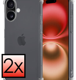 NoXx NoXx iPhone 16 Hoesje Shockproof - Transparant - 2 PACK