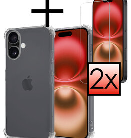 NoXx NoXx iPhone 16 Hoesje Shockproof Met 2x Screenprotector Met Dichte Notch