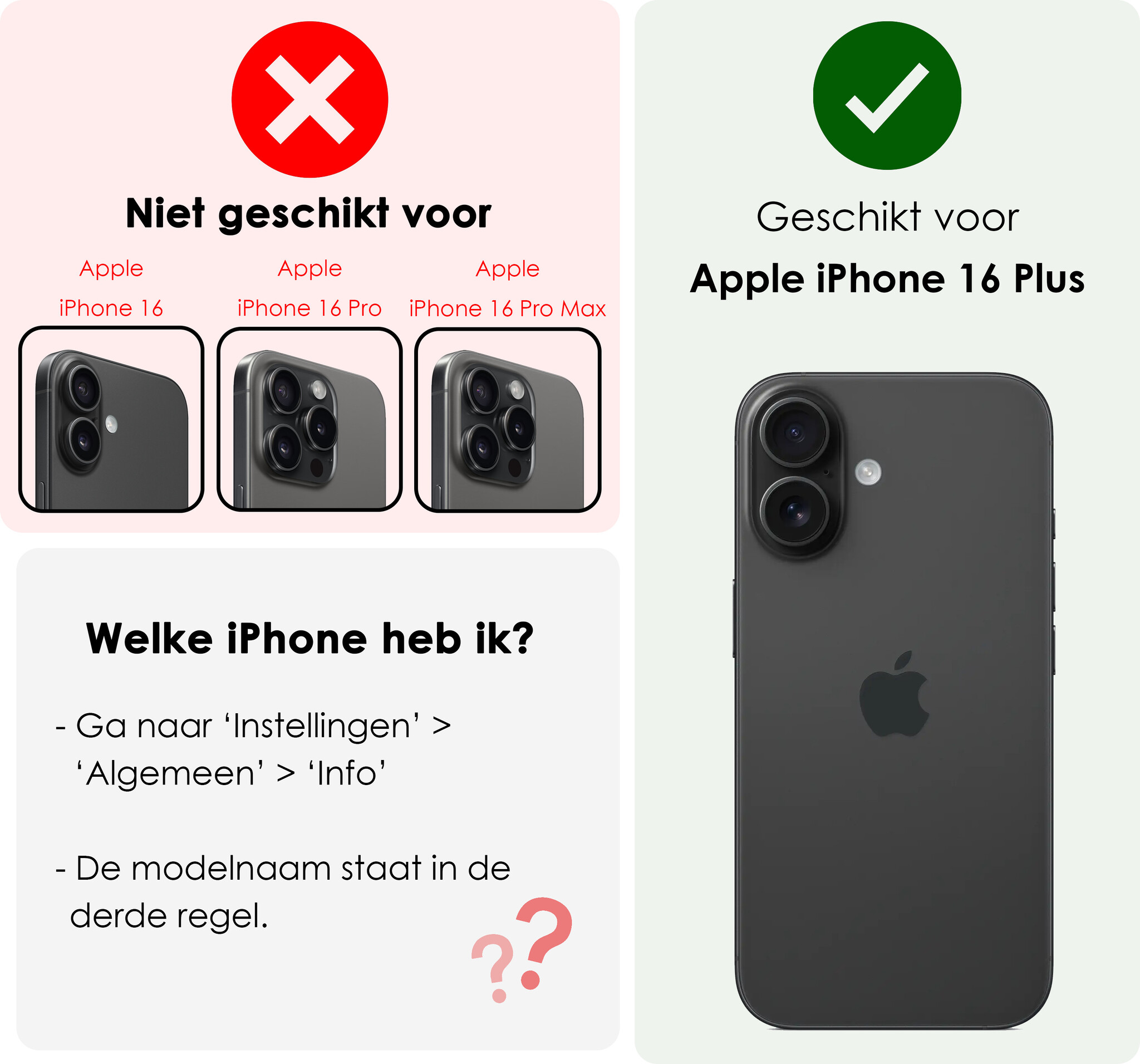 NoXx Hoes Geschikt voor iPhone 16 Plus Hoesje Siliconen Cover Shock Proof Back Case Shockproof Hoes Met Screenprotector - Transparant