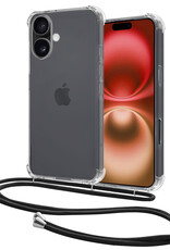 NoXx Hoes Geschikt voor iPhone 16 Hoesje Transparant Met Telefoonkoord Cover Shock Proof Case Koord Hoes