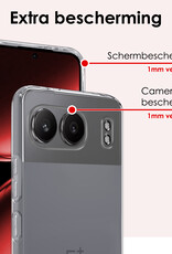 NoXx Hoes Geschikt voor iPhone 16 Hoesje Cover Siliconen Back Case Hoes Met 2x Screenprotector - Transparant
