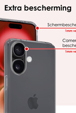 NoXx Hoes Geschikt voor iPhone 16 Plus Hoesje Cover Siliconen Back Case Hoes - Transparant