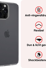 NoXx Hoes Geschikt voor iPhone 16 Pro Hoesje Cover Siliconen Back Case Hoes Met Screenprotector - Transparant