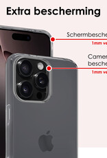 NoXx Hoes Geschikt voor iPhone 16 Pro Hoesje Cover Siliconen Back Case Hoes Met Screenprotector - Transparant