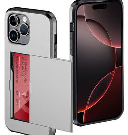 NoXx NoXx iPhone 16 Pro Hoesje Pashouder Hard - Grijs